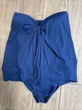 Ralph Lauren Royal Blue One Piece Bathing Suit with Covering. Size 10
